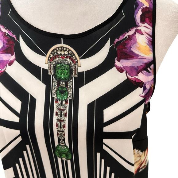 Clover Canyon Small womens Sleeveless tank pop over abstract black white red Top - Picture 4 of 8